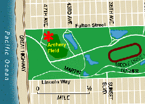 Map to the Golden Gate Park archery range