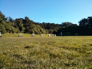 A toasty 47 degrees Fahrenheit at San Francisco's Golden Gate Park Archery Range.